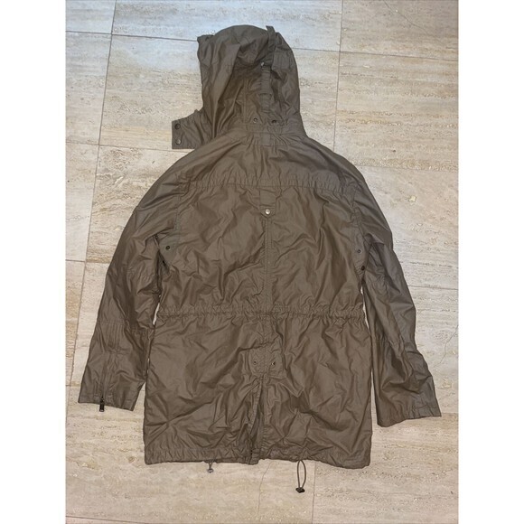 Cole Haan Mens Hooded Rain Jacket Packable Water Resistant Brown M - Picture 4 of 8